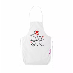 grembiule bianco cucina scritta happy regalo festa innamorati amore cuore