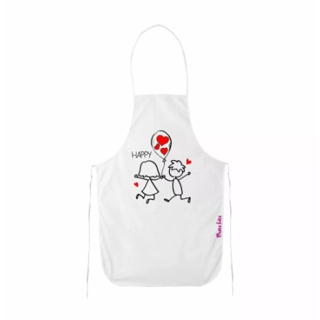 grembiule bianco cucina scritta happy regalo festa innamorati amore cuore