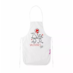 grembiule bianco cucina scritta happy regalo festa innamorati amore cuori