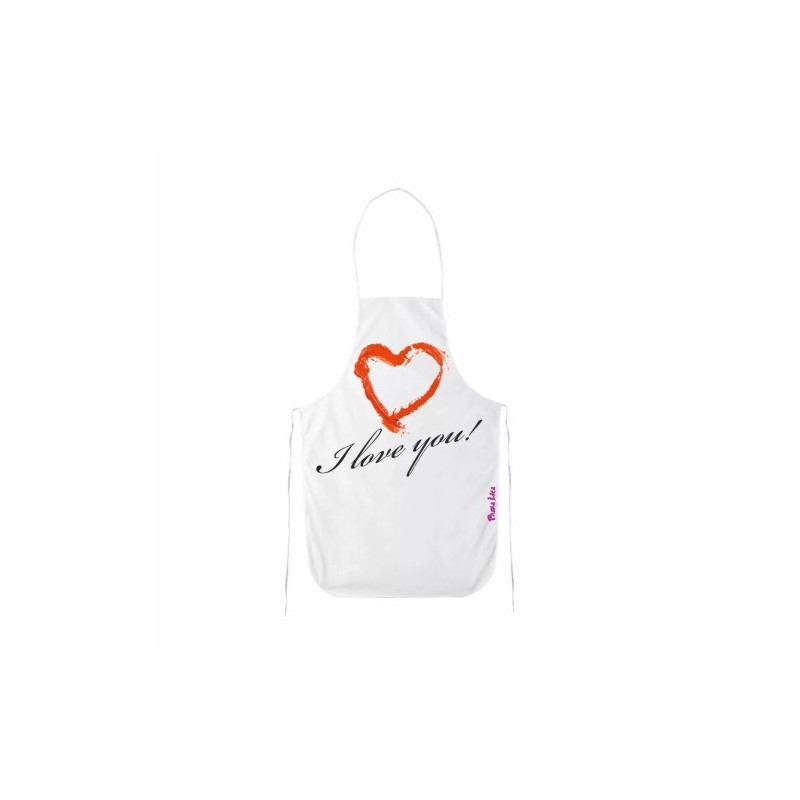 grembiule bianco cucina scritta i love you idea regalo san valentino cuore amore