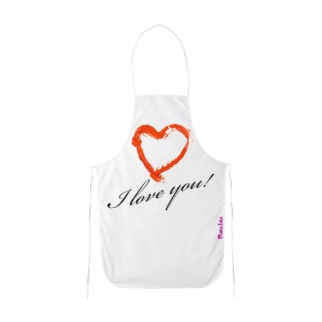 grembiule bianco cucina scritta i love you idea regalo san valentino cuore amore