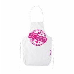 grembiule bianco cucina scritta i love you idea regalo san valentino cuori