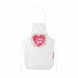 grembiule bianco cucina scritta i love you regalo festa innamorati amore cuore