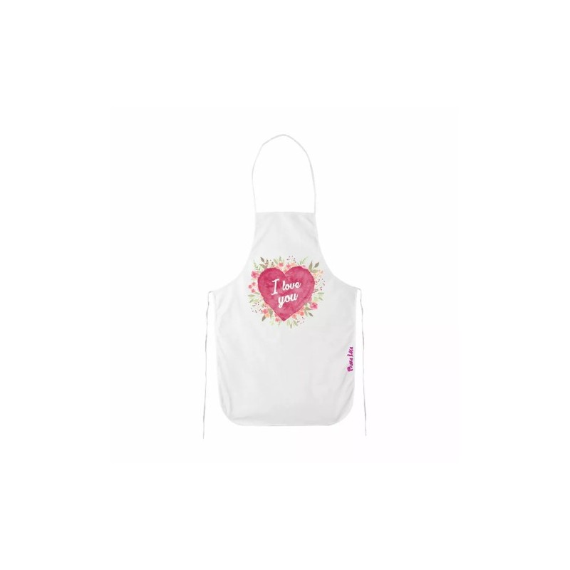 grembiule bianco cucina scritta i love you regalo festa innamorati amore cuore