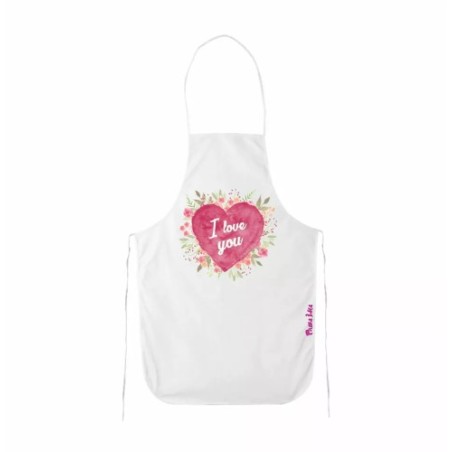 grembiule bianco cucina scritta i love you regalo festa innamorati amore cuore