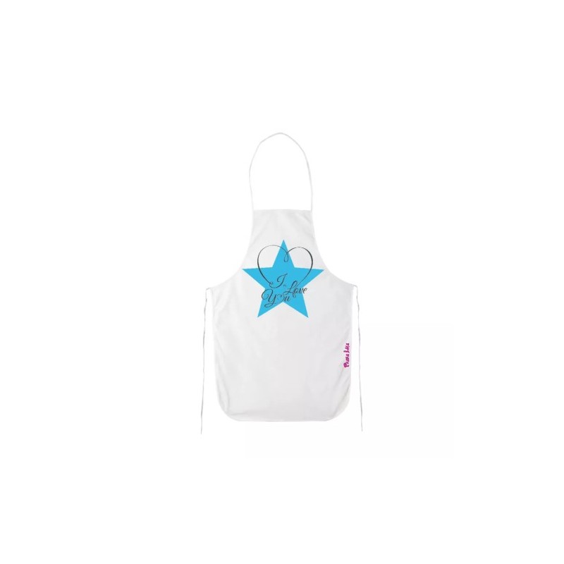 grembiule bianco cucina scritta i love you stella idea regalo san valentino