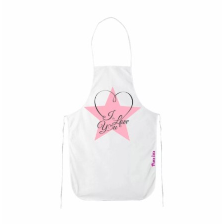 grembiule bianco cucina scritta i love you stella rosa idea regalo san valentino
