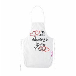 grembiule bianco cucina scritta i will always love you idea regalo san valentino