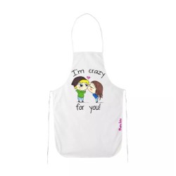grembiule bianco cucina scritta i'm crazy for you idea regalo san valentino