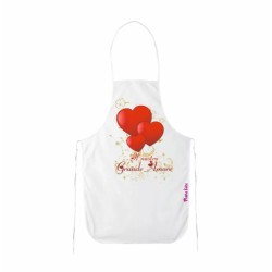 grembiule bianco cucina scritta il nostro grande amore idea regalo san valentino