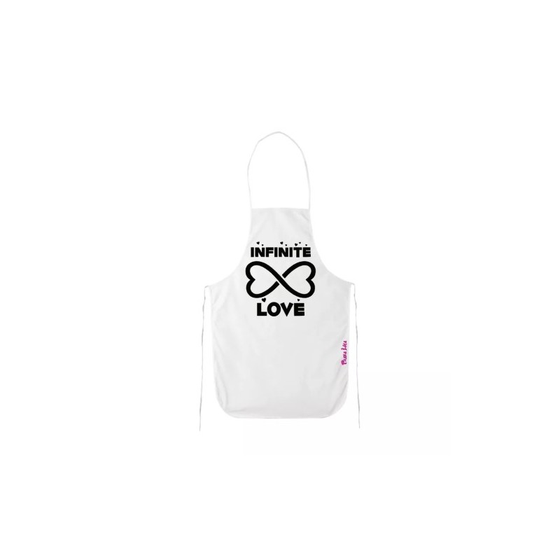 grembiule bianco cucina scritta infinite love idea regalo san valentino infinito