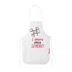 grembiule bianco cucina scritta l'amore vince sempre idea regalo san valentino