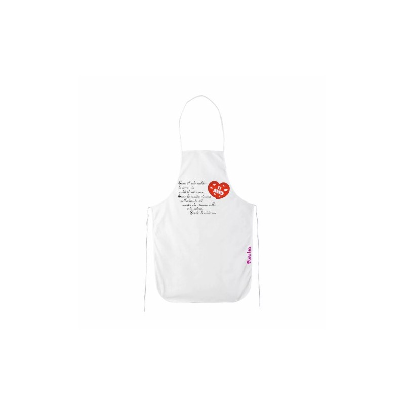 grembiule bianco cucina scritta poesia grazie d'esistere regalo san valentino