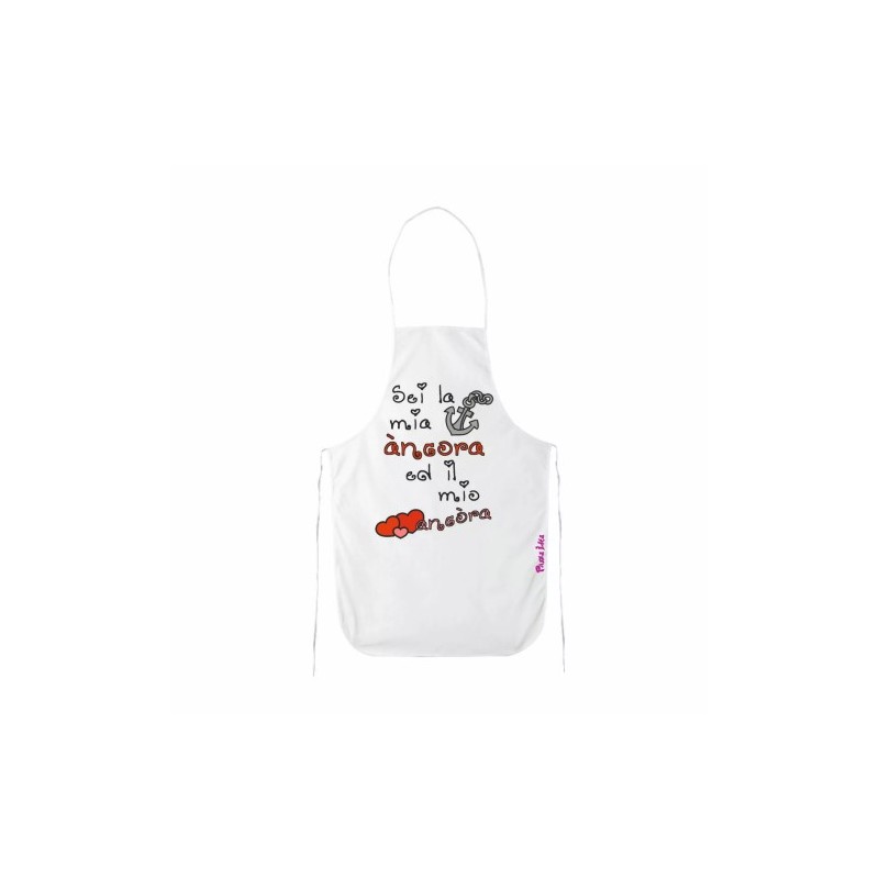 grembiule bianco cucina scritta sei la mia ancora idea regalo san valentino