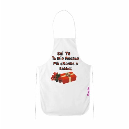 grembiule bianco cucina scritta sei tu il mio regalo san valentino amore