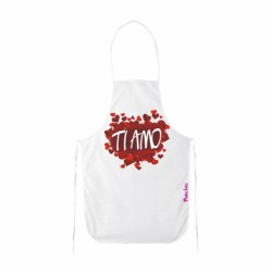 grembiule bianco cucina scritta ti amo amore idea regalo san valentino cuori