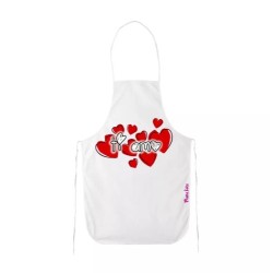 grembiule bianco cucina scritta ti amo cuore idea regalo san valentino