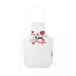 grembiule bianco cucina scritta ti amo i love you idea regalo san valentino