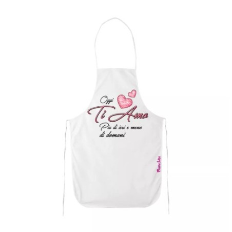 grembiule bianco cucina scritta ti amo piu di ieri idea regalo san valentino