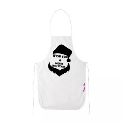 grembiule bianco cucina scritta wish you merry christmas idea regalo natale