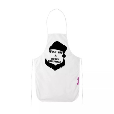 grembiule bianco cucina scritta wish you merry christmas idea regalo natale