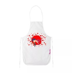 grembiule bianco disegno cuori innamorati amore festa regalo uomo donna