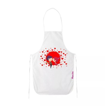 grembiule bianco disegno cuori innamorati amore festa regalo uomo donna