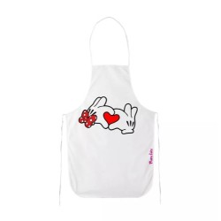 grembiule bianco disegno mani cuori innamorati amore festa regalo uomo donna