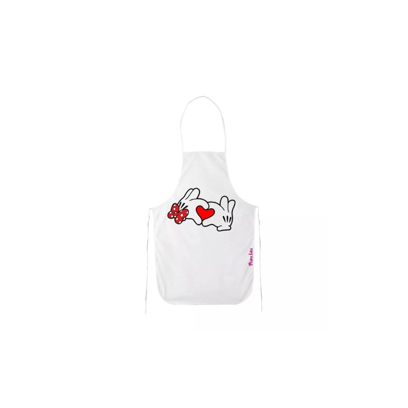 grembiule bianco disegno mani cuori innamorati amore festa regalo uomo donna