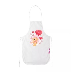 grembiule bianco disegno orsetto cuori farfalla amore festa regalo donna