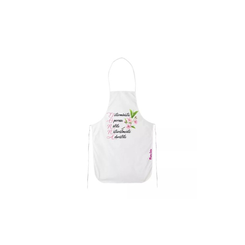 grembiule bianco scritta donna determinata festa della donna idea regalo