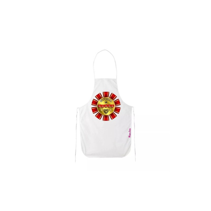grembiule bianco scritta evviva la donna festa della donna idea regalo