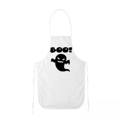 grembiule cucina bianco con disegno fantasma boo idea regalo halloween scherzo
