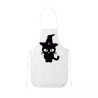 grembiule cucina bianco con disegno gatto nero halloween regalo