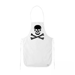 grembiule cucina bianco con disegno teschio morte halloween regalo