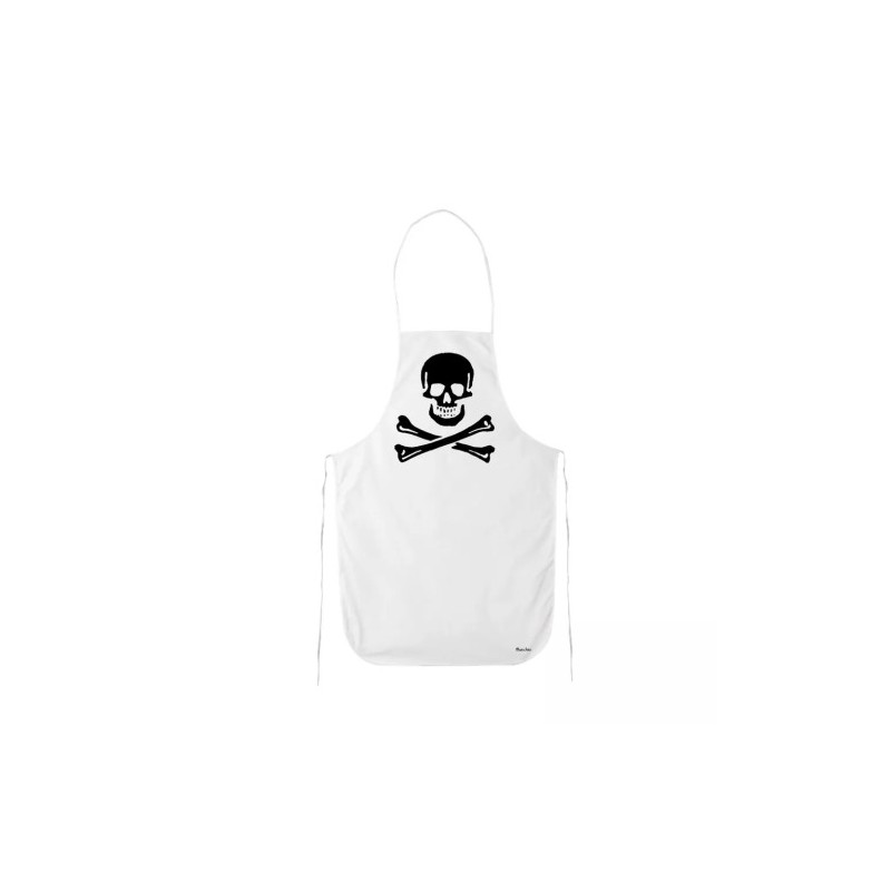 grembiule cucina bianco con disegno teschio morte halloween regalo
