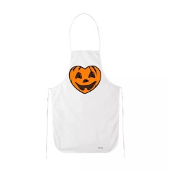 grembiule cucina bianco con disegno zucca a cuore idea regalo halloween