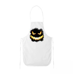 grembiule cucina bianco con disegno zucca nera idea regalo halloween scherzo