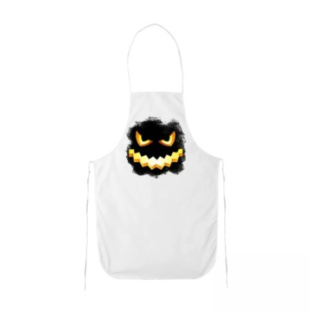 grembiule cucina bianco con disegno zucca nera idea regalo halloween scherzo