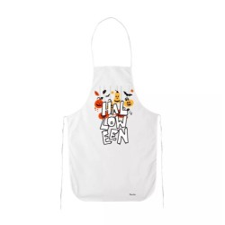 grembiule cucina bianco con disegno zucca scritta halloween idea regalo