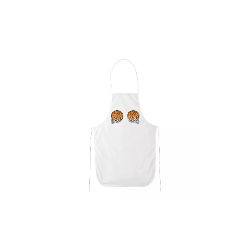 grembiule cucina bianco con disegno zucche idea regalo halloween scherzo