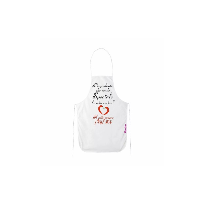 grembiule cucina bianco donna scritta il mio amore per te san valentino love
