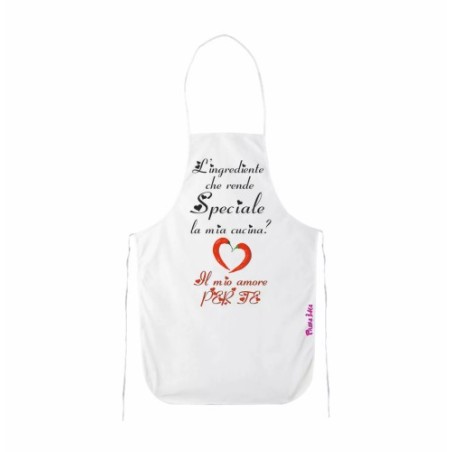 grembiule cucina bianco donna scritta il mio amore per te san valentino love