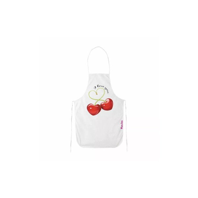 grembiule cucina bianco scritta i love you ciliege san valentino regalo amore