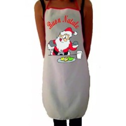 grembiule cucina bianco uomo donna scritta simpatica BUON NATALE babbo natale