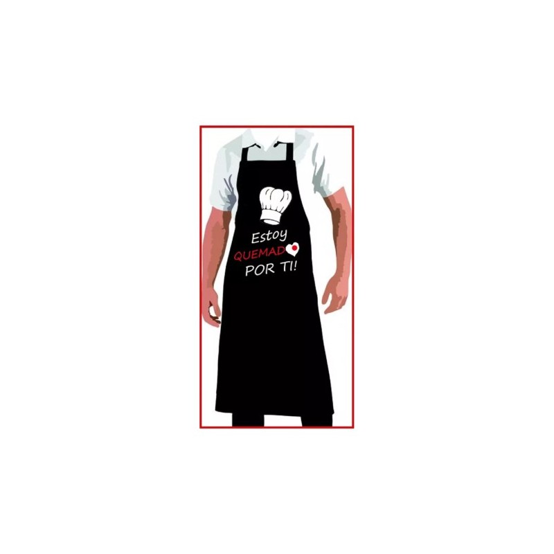 grembiule cucina nero donna uomo scritta in spagnolo estoy quemad por ti amore