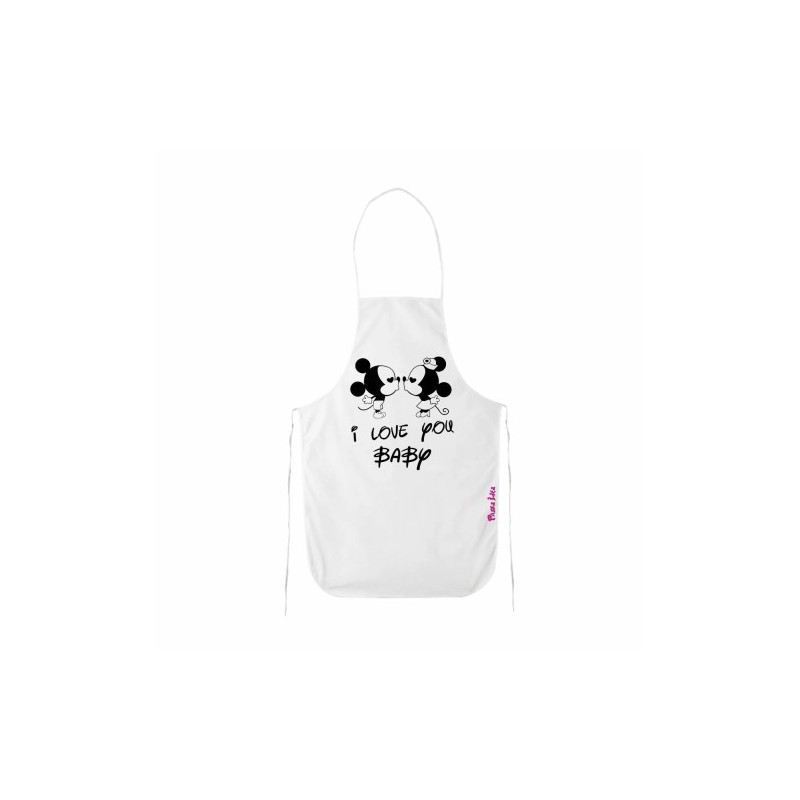 grembiule cucina scritta i love you baby topolino san valentino regalo amore