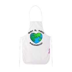grembiule donna bianco cucina scritta sei il mio mondo san valentino idea regalo