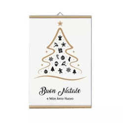 locandina parete 30 x 20 cm scritta buon natale felice anno nuovo idea regalo