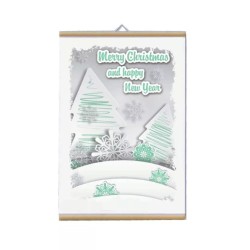 locandina parete 30 x 20 cm scritta merry christmas happy new year idea regalo